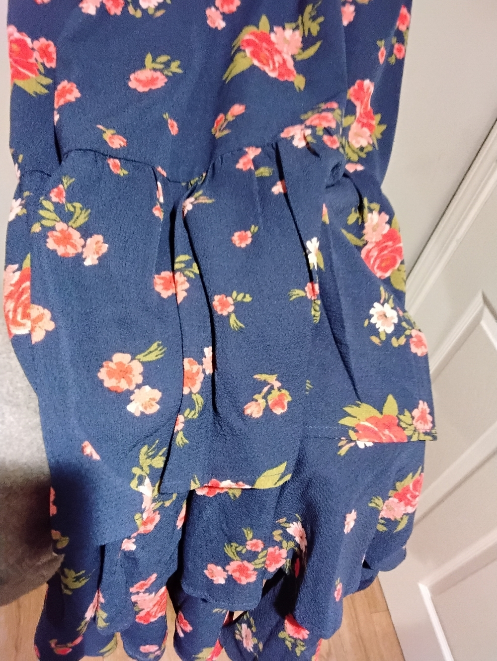 Sugarlips Navy Maxi Dress with Red Floral Print - Picture 2 of 9